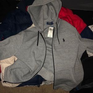 Grey Polo Zip Up